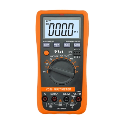 VC88 COMS、TTL邏輯電平測量，頻率/占空比，相對值測量，讀數保持，背光顯示。
